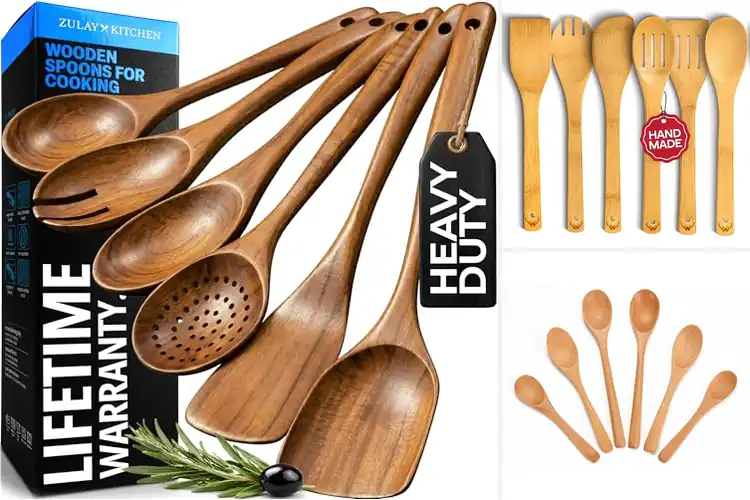Detailed view of Best Easy Care Wooden Spoons