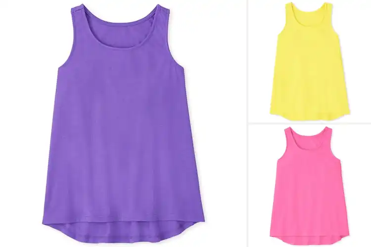 Detailed view of Best Girls High Low Pajama Tops: Soft, Stylish, Sweet Dreams