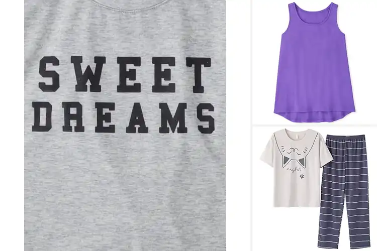 Detailed view of Best Girls Polyester Jersey Pajama Tops