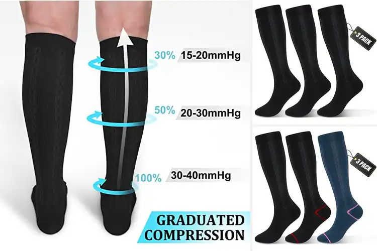 Detailed view of Best Graduated Compression Socks 30 40 Mmhg