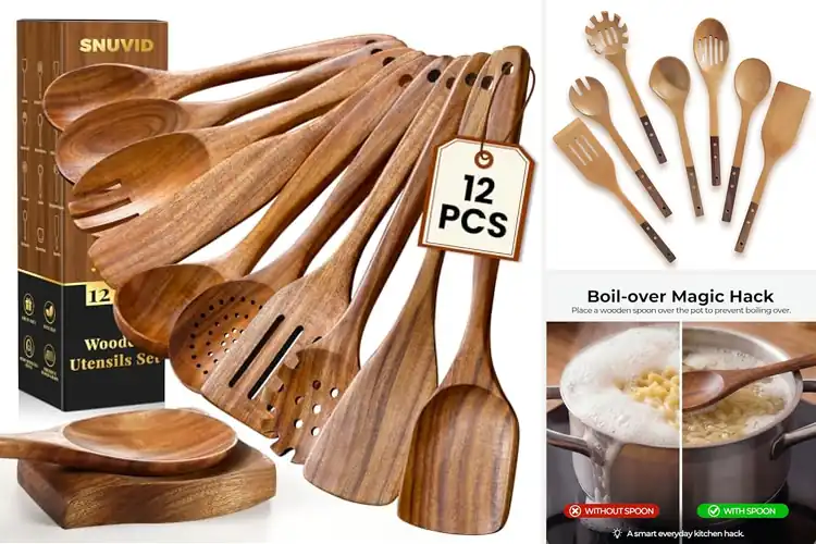 Detailed view of Best Heat Resistant Wooden Spoons