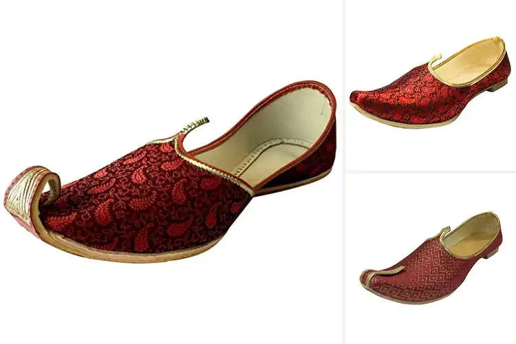 Detailed view of Best Mehroon Khussa Shoes