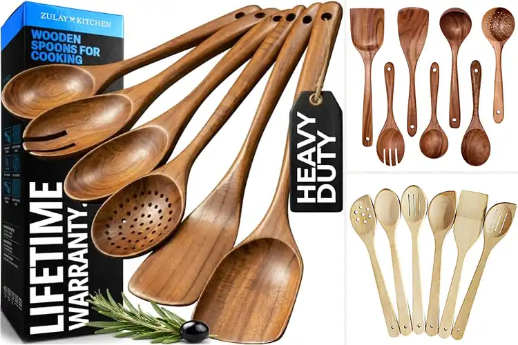 Detailed view of Best Nonstick Friendly Wooden Spoons