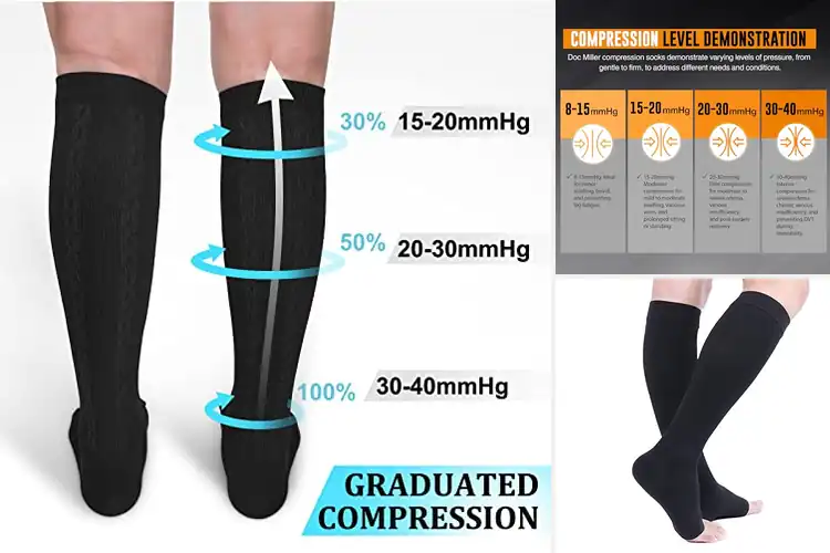 Detailed view of Best Plus Size Compression Socks 30 40 Mmhg
